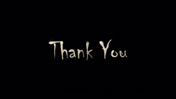 Spalić Tekst Dziękuję Złoty Blask Oświetlenia Dziękuję Animacji Pętli Słowo — Wideo stockowe