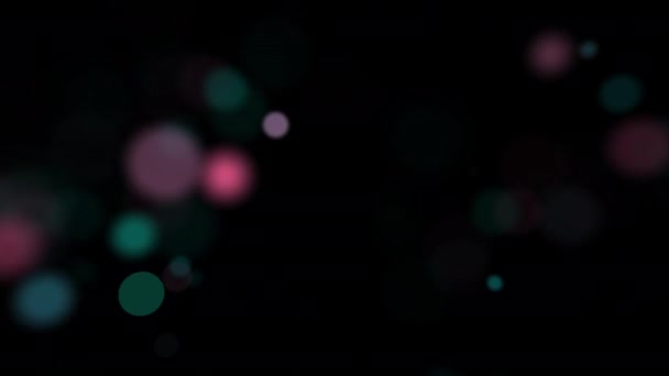 Mooie Drijvende Bewegende Flashing Roze Blauw Wazig Bokeh Bubbels Lichten — Stockvideo