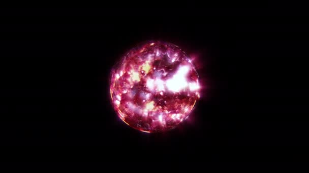 Abstract Endless Looping Animation Sci Glow Red Energy Sphere Ball — Stock Video