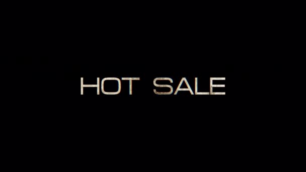 Сожги Текст Горячей Распродажи Золотистый Блеск Мультипликации Hot Sale Loop — стоковое видео