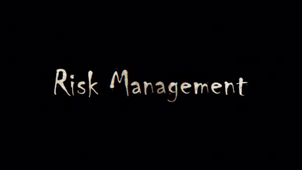 Burn Text Risk Management Word Golden Shine Lighting Risk Management — ストック動画