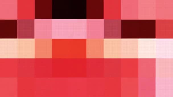 Абстрактна Петля Швидко Рухається Пастельно Рожевими Червоними Квадратними Смугами Перевірки — стокове відео