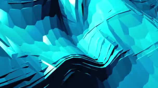 Абстрактный Хаос Синяя Волна Анимации Плитки Объектов Текстурой Поверхности Волны — стоковое видео