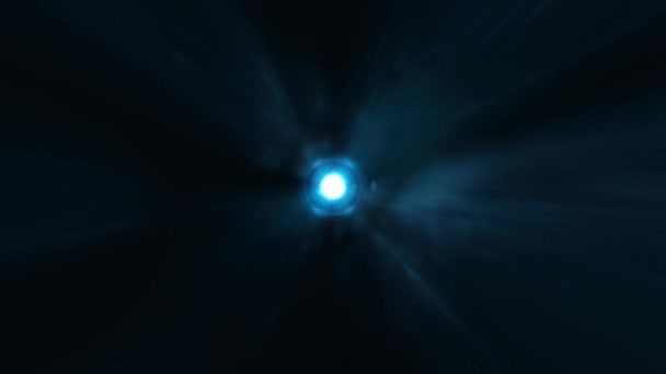 Abstract Blue Center Optical Flare Light Background Streak Beam Fractal — Video