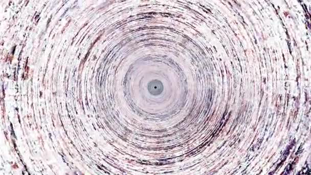 Lingkaran Grafis Gerak Abstrak Lingkaran Grunge Batu Psychedelic Memutar Terowongan — Stok Video