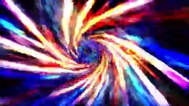 Loop Abstract Hypnotic Multicolor Hyperspace Dark Vortex Warp Tunnel Time — Vídeo de stock
