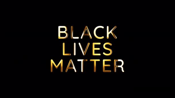 Black Lives Matter Goldener Text Mit Leuchtendem Lichteffekt Isoliert Mit — Stockvideo