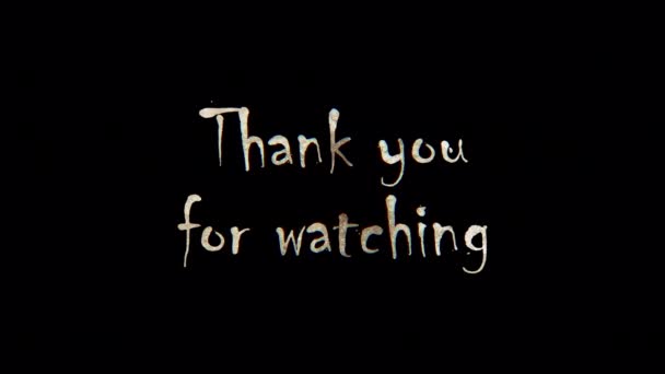 Spalte Text Děkuji Díváte Slovo Zlatý Lesk Osvětlení Děkujeme Sledování — Stock video