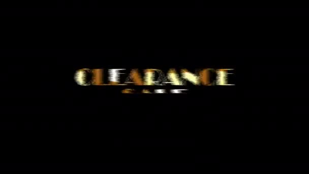 Clearance Sale Text Word Gold Light Animation Loop Mit Glitch — Stockvideo