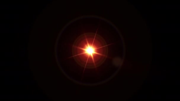 Optische Fakkels Explosie Beelden Glow Orange Gold Flares Blast Particle — Stockvideo