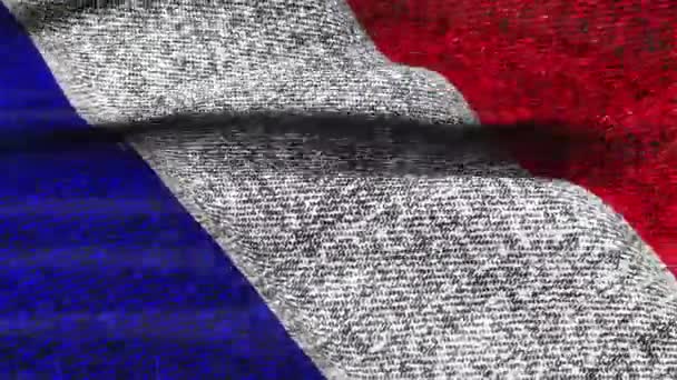 Большой Флаг Франции Текстуре Джинсовой Ткани Флаг Германии Видео Флагом — стоковое видео