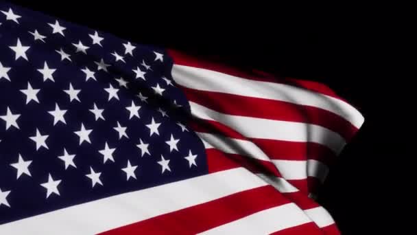 Usa Luglio Bandiera Nazionale Sventolante Nella Texture Del Vento Bandiera — Video Stock