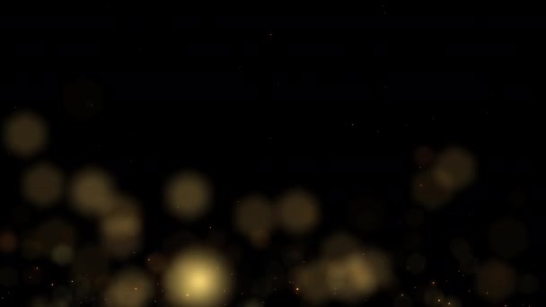 Flow Orange Bokeh Fire Particles Sparks Rising Black Background Used — Video Stock