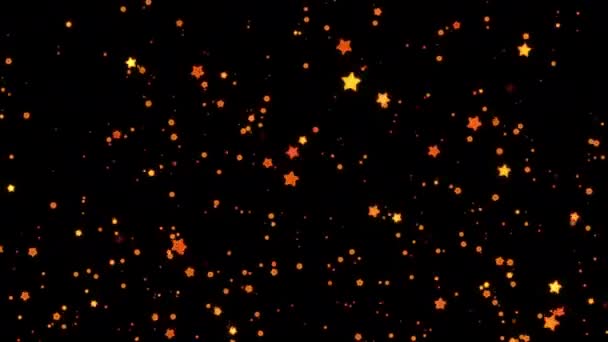 Abstraktní Rotace Pohybu Zářící Hvězdy Proudí Černém Pozadí Smyčka Animace — Stock video