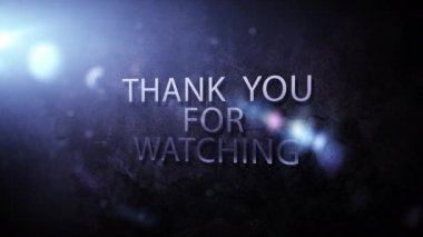 Optik işaret fişekleri ve parçacıkların dijital bilim-kurgu yüksek teknoloji konseptini izlediğiniz için teşekkürler. 4K 3D bilim fütüristik teknoloji video kapağı. Destansı dramatik fragmanı izlediğiniz için teşekkürler.. 