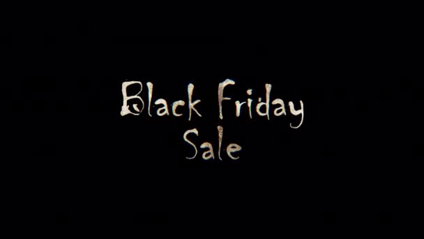 Burn Text Des Black Friday Verkauf Wort Die Goldene Glanzbeleuchtung — Stockvideo