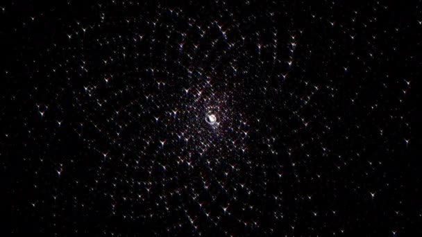 Loop Center Beautiful Star Glowing Light Sparkling Magical Dust Particles — Video Stock