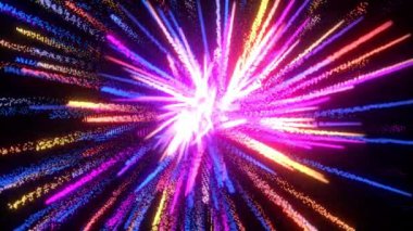 4K Soyut Noamless loop parlaklığı renkli neon parçacıkları gradyan ışık efekti arka planı etkinliğiniz için, VJ, konser, başlık, başlık, fragman, sunum gösterisi. 