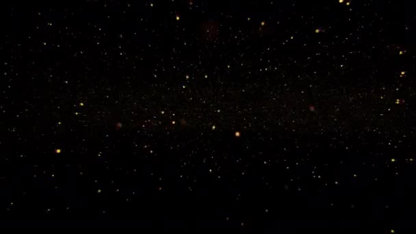 Soyut Titreşimli Işıltı Parçacıkları Siyah Arkaplan Animasyonuna Düşüyor Ateşli Turuncu — Stok video