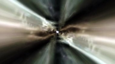 Soyut bilim teknolojisi grunge yeşil uzay bulut tüneli solucan deliği arka planı. Uzay, solucan deliği zaman tünelinden geçiyor. 4K 3D kusursuz döngü. Sonsuz siber teknoloji girdabı VJ döngüsü animasyonu akışı. 