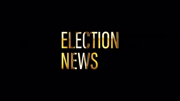 Election News Word Golden Text Light Motion Animation Element Effect — 비디오