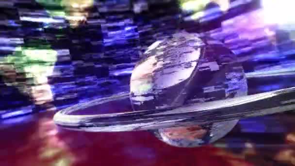 Lumière Violette Abstraite Haute Technologie Sphère Futuriste Tournant Dans Espace — Video