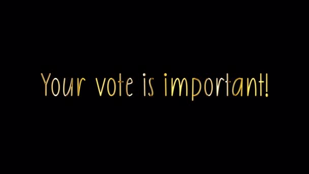 Votre Vote Est Texte Important Avec Effet Élément Animation Mouvement — Video