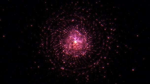 Astratto Incandescente Bel Centro Scintillante Rosa Stella Rotazione Visiva Loop — Video Stock