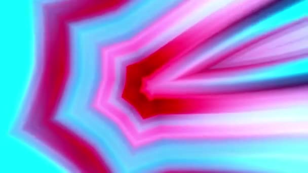 Abstraktní Fantazie Hypnotický Zářící Modrý Červený Gradient Kaleidoskop Světelný Tunel — Stock video