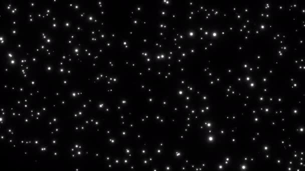 Schleife Schöne Glühend Weiße Teilchen Flackern Feuer Fallen Auf Schwarzen — Stockvideo