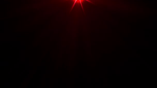 Loop Bovenste Centrum Rode Optische Lens Flares Stralen Overgang Naadloze — Stockvideo