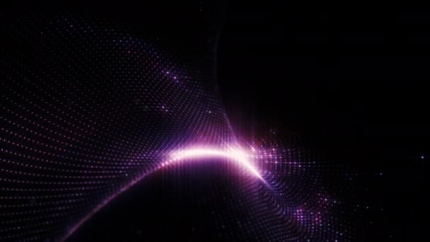 Abstract Seamless Loop Mesh Glowing Pink Dot Futuristic Digital Luxurious — Stock Video