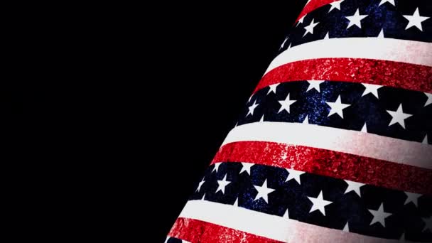 Resumen American Flag Pattern Tube Rotating Animation Seamless Loop Black — Vídeos de Stock