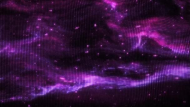 Animation Movement Dots Glow Gradient Pink Digital Wave Pattern Movements — Stock Video