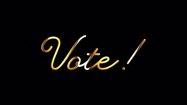 Vote Word Golden Text Light Motion Animation Element Effect Seamless — Stock Video