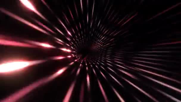 Soyut Karanlık Hiper Hızlı Uçan Çizgiler Hareket Ediyor Tüneldeki Işık — Stok video