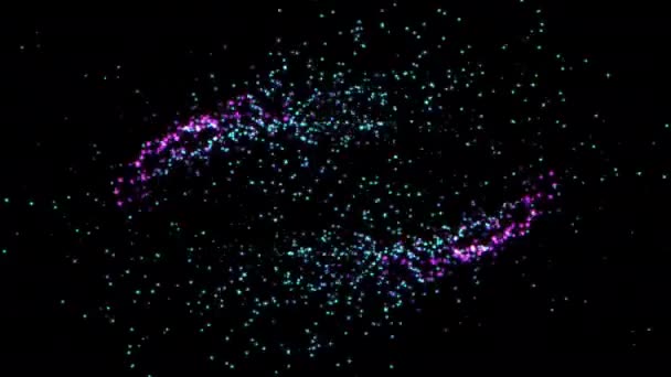 Abstract Seamless Loop Brilho Roxo Rosa Estrelas Partículas Movimento Círculo — Vídeo de Stock