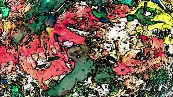 Animasi Loop Grunge Multicolored Messy Chaos Latar Belakang Cat Arcylic — Stok Video