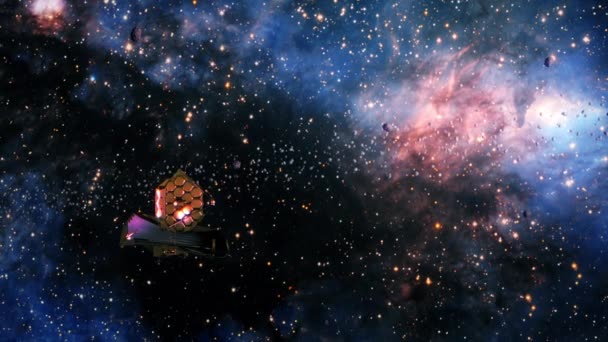 Galaxie Nasa James Webs Dalekohled Vesmír Směrem Centrální Zářící Mléčné — Stock video