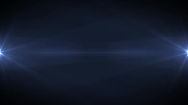 Mavi Merkez Işıklı Optik Mercekler Siyah Zemin Döngüsünde Parıltılı Animasyonlar — Stok video