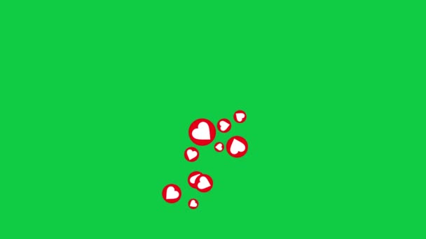 Abstraktní Animace Záře Neon Červený Kruh Srdce Rotace Plovoucí Zelené — Stock video
