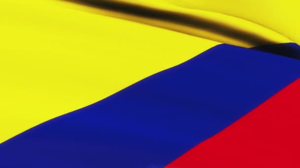 Pętla Flagi Kolumbii Falująca Tle Tekstury Wiatru Flaga Kolumbii Columbia — Wideo stockowe