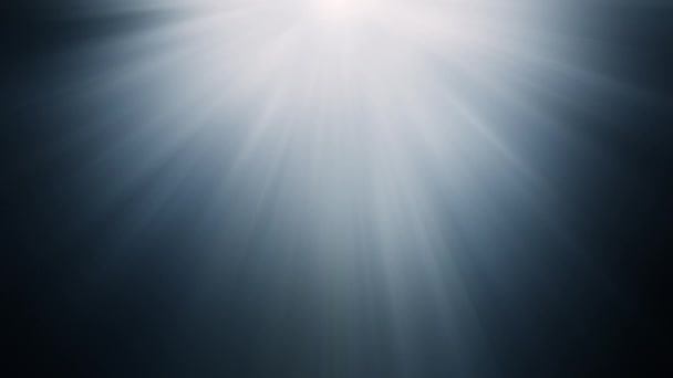 3D循环顶部光芒蓝色背景动画运动图形与音量光速 太阳动画的抽象光芒模糊了海洋光的背景 中性无缝线环路镜头 太阳光闪耀 — 图库视频影像
