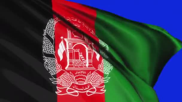 Loop Afghanistan Flagga Viftar Vind Konsistens Bakgrund Afghanistan Flagga Columbia — Stockvideo