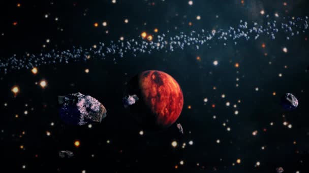 Vesmírná Scenérie Abstraktní Průzkum Vesmíru Vesmírem Směrem Středu Zářící Mléčné — Stock video