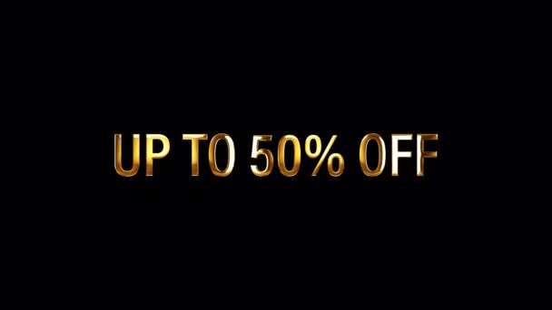 Percent Golden Text Light Motion Animation Element Effect Seamless Loop — Stock Video