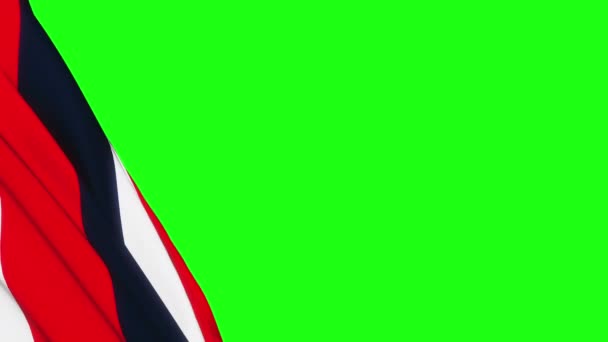 Петля Бордюру Червоно Синій Білий Прапор Махає Текстурою Вітру Фоні — стокове відео