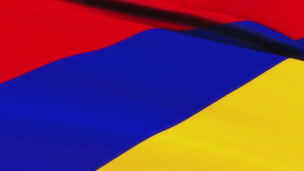 Bucle Bandera Armenia Ondeando Fondo Textura Del Viento Bandera Armenia — Vídeos de Stock