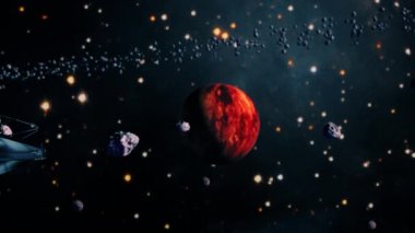 Nasa James Ağ Teleskobu ile galaksi keşfi. Dış uzayda Samanyolu galaksisinin merkezine doğru. 4K parlayan nebula, bulutlar ve yıldız alanlarında uçmanın döngüsel animasyonu. 