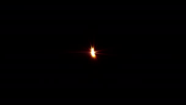 Абстрактний Циклічний Центр Золотого Блиску Оптична Лінза Спалахує Світло Обертання — стокове відео